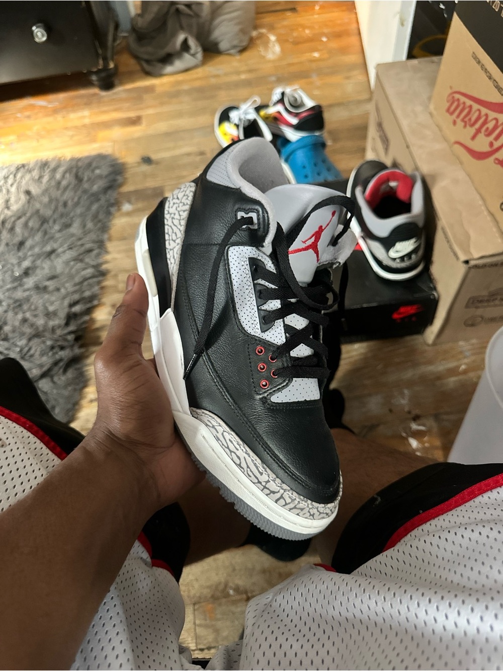 Jordan 3 Retro Black/Grey with Red Accents